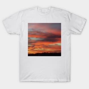 Red Orange and Pink Sunset in Zagreb, Croatia T-Shirt